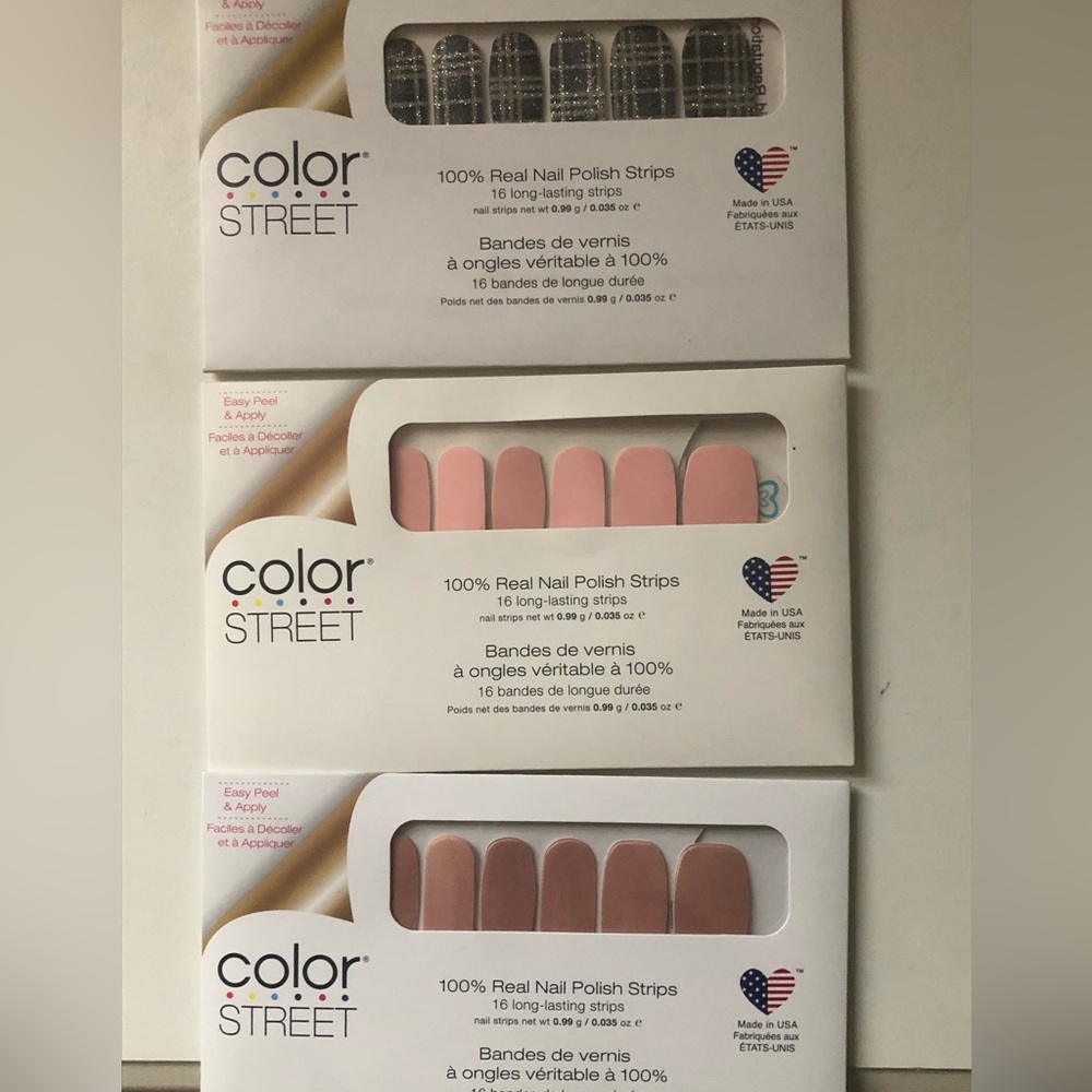 Color Street Pink Nail Polish Strips - 3 Pack